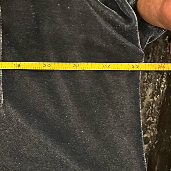 Velvet Long Sleeve 3 Tier Collar Button Down Dress STEEL BLUE XL - Picture 6 of 6